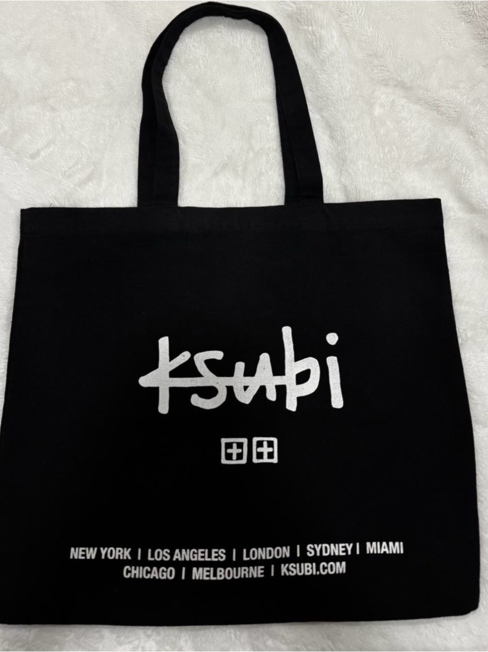 Ksubi Black Canvas Tote with White Logo